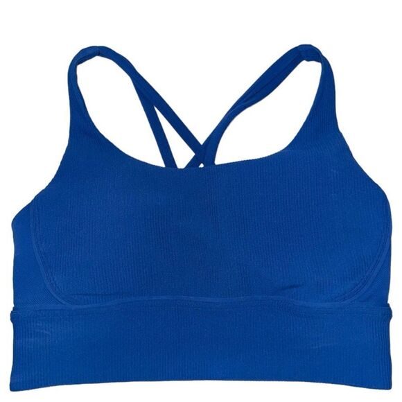 Lululemon Energy Bra Long Line Ribbed in  Regatta SZ 8 - Picture 3 of 5
